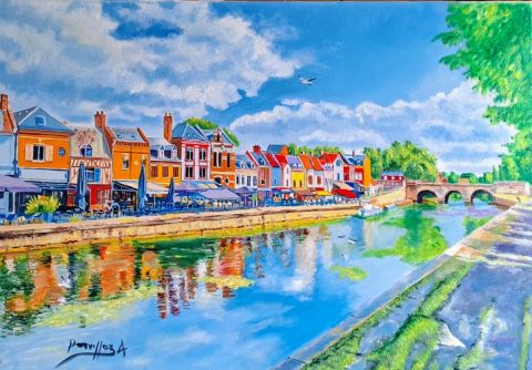 QUARTIER SAINT LEU AMIENS - Peinture - alain dervillez