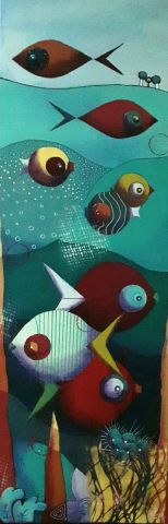 Danse des poissons 2 - Peinture - Marie-Pierre JAN