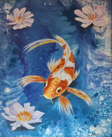 CARPE KOI - Peinture - isabelle sallet payen