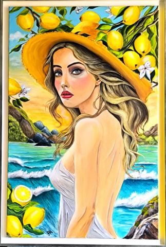 Marion aux citrons - Peinture - Pascal Auvigne Marion aux citrons - Peinture - Pascal Auvigne