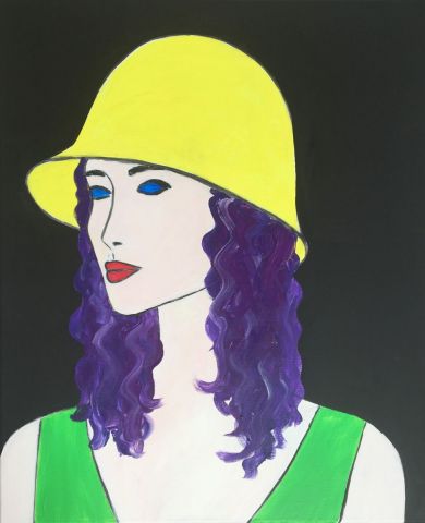 L'artiste valerie jouve - la femme au chapeau jaune L'artiste valerie jouve - la femme au chapeau jaune