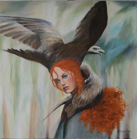 L'artiste EBOREL - La jeune fille aux oiseaux L'artiste EBOREL - La jeune fille aux oiseaux