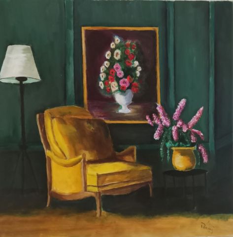 L'artiste Pierguy Angeelini - Nature morte au fauteuil
