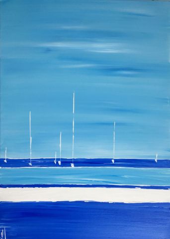 voiliers au mouillage 4 - Peinture - valerie jouve voiliers au mouillage 4 - Peinture - valerie jouve