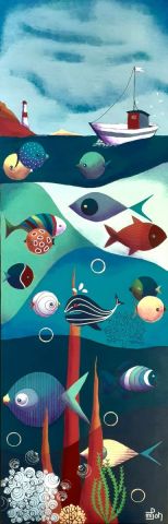 Retour de pêche - Peinture - Marie-Pierre JAN Retour de pêche - Peinture - Marie-Pierre JAN