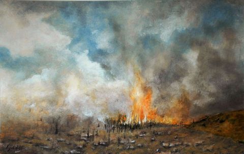 Planète en feu - Peinture - vogel