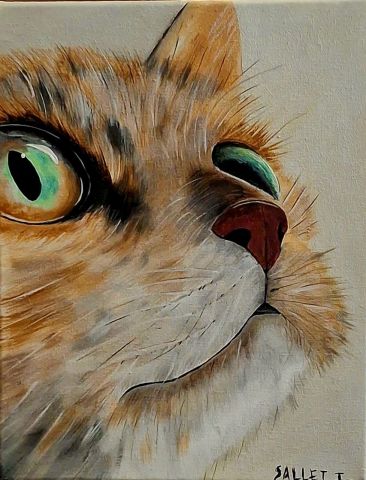 CHATTITUDE 2 - Peinture - isabelle sallet 
