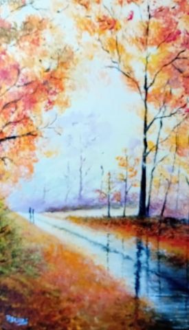 Lumières de pluie - Peinture - robert donas