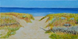 Peinture de christian riado: plage du médoc 24062025A
