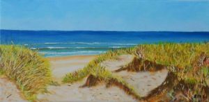 Peinture de christian riado: plage du médoc 24062025E