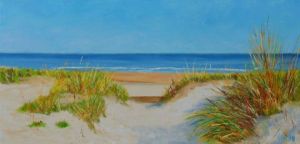 Peinture de christian riado: plage du médoc 24062025I