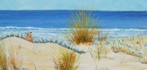 Peinture de christian riado: plage du médoc 24062025K