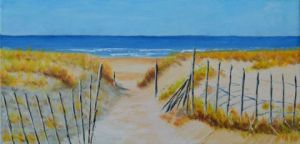 Peinture de christian riado: plage du médoc 24062025L