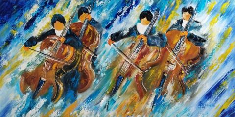 joueurs de contrebasse - Peinture - Rmarras