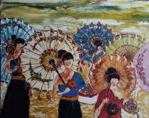COSTUME DU LAOS - Peinture - Rmarras