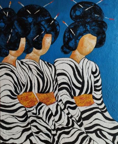 GEISHAS - Peinture - Rmarras