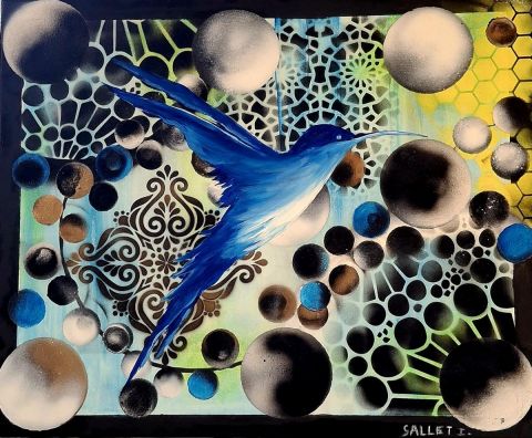 le colibri - Peinture - isabelle sallet 