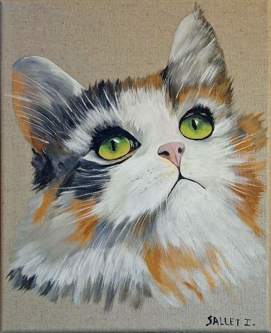 CHATTITUDE 3 - Peinture - isabelle sallet 