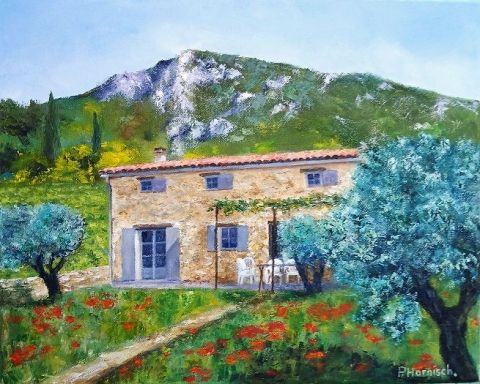 Blottie dans les fleurs - Peinture - Pascale HARNISCH