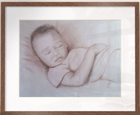 Enfant qui dort - Peinture - isabelle zimmermann