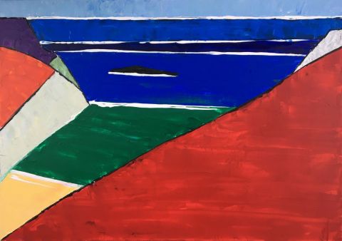 belle île, la plage de Kerledan - Peinture - valerie jouve