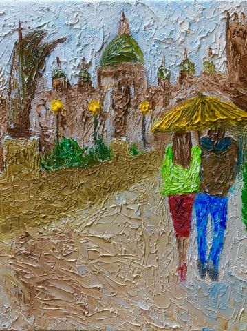 Prague, à l’automne, nous deux - Peinture - Ronnl