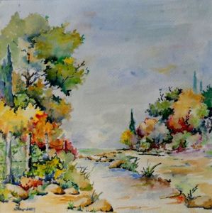 Peinture de Jean Jourdan: Le long de l'eau