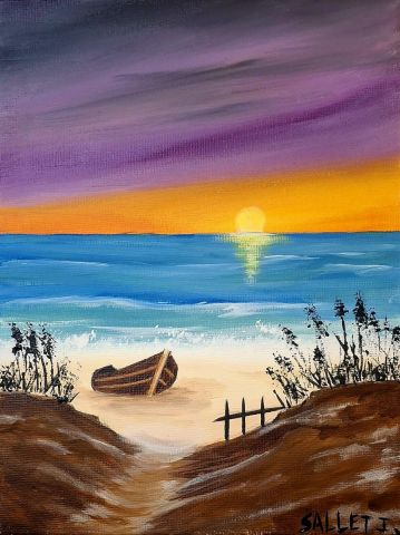 FIN DE JOURNEE - Peinture - isabelle sallet 