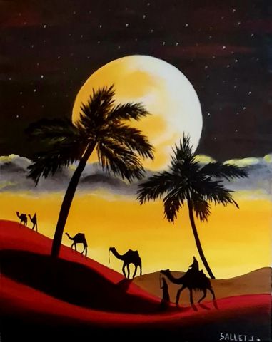 LA CARAVANE - Peinture - isabelle sallet 