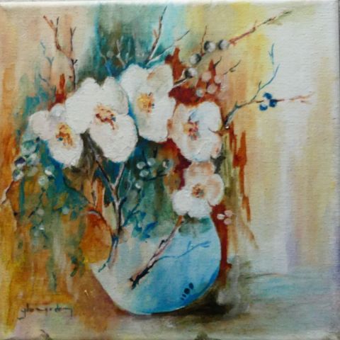 fleurs blanches - Peinture - Jean Jourdan