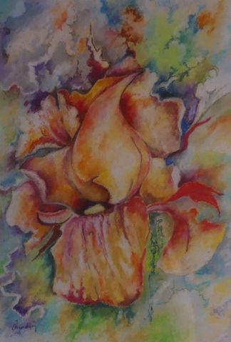 L'iris jaune - Peinture - Jean Jourdan
