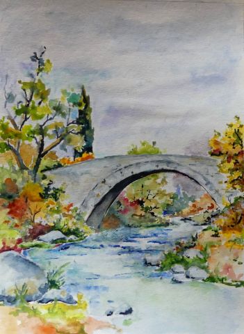 Il suffit de passer le pont - Peinture - Jean Jourdan