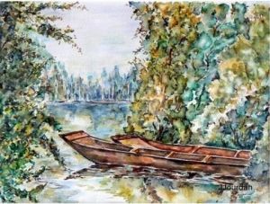 Peinture de Jean Jourdan: Deux barques