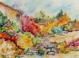 Peinture de Jean Jourdan: le hameau