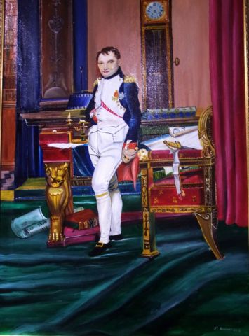 napoléon a son cabinet de travail  - Peinture - jean gahinet