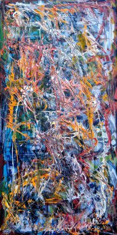 ORANGE MOON - Peinture - LOEFFLER