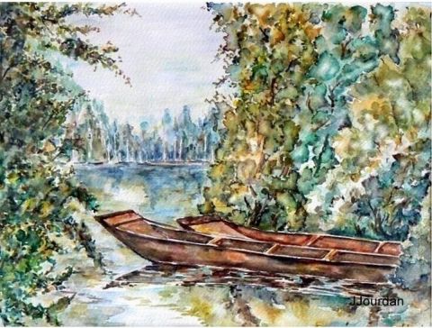 Deux barques - Peinture - Jean Jourdan