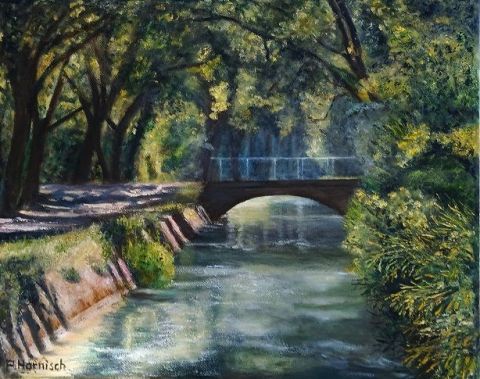 Le long du canal - Peinture - Pascale HARNISCH
