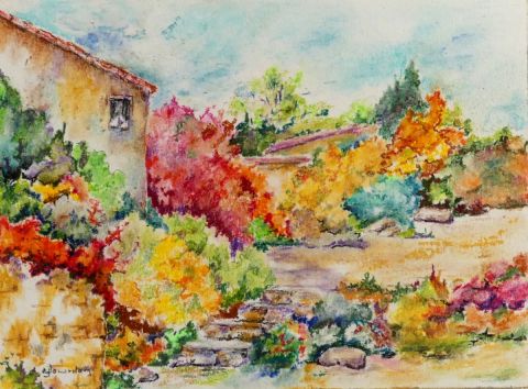 le hameau - Peinture - Jean Jourdan