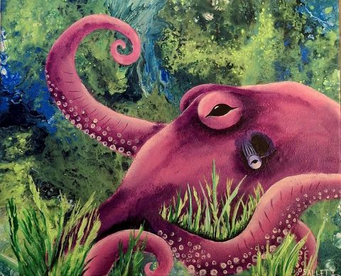 OCTOPUS - Peinture - isabelle sallet 