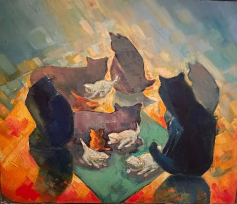 EN FAMILLE - Peinture - Charles TAPIERO