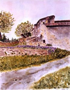 Peinture de Jean Jourdan: Mas cévenol 2