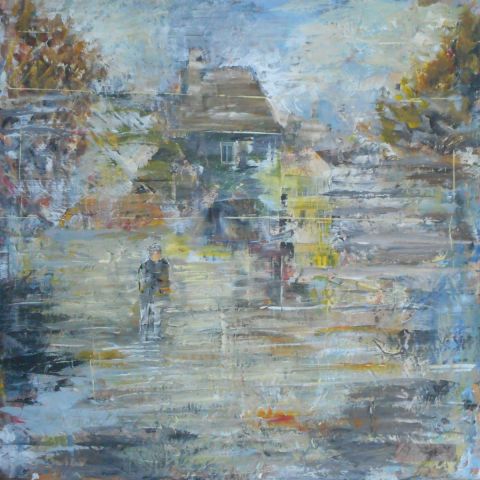 En attendant la décrue - Peinture - BOURGEOIS