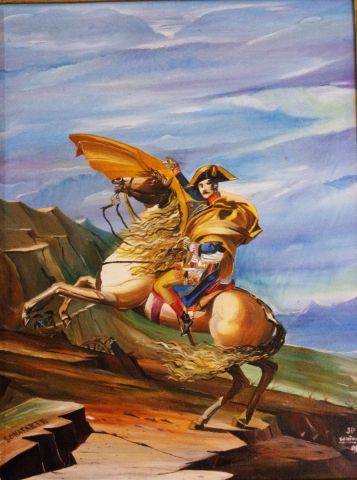 L'artiste jean gahinet - napoléon franchissant les alpes 