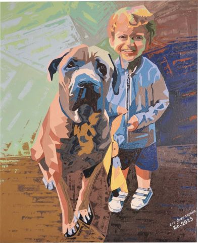 les deux copains - Peinture - Gerard SERVAIS