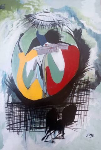 Naissance des jumeaux  - Peinture - Dieudonne