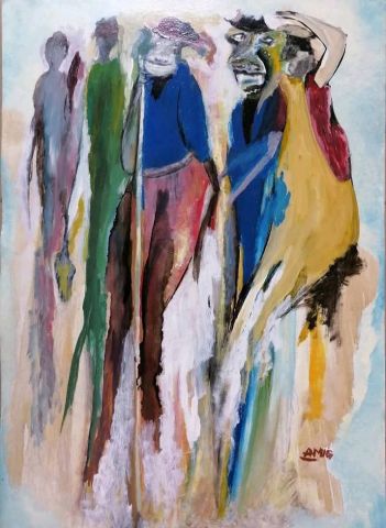 Une photo de famille  - Peinture - Dieudonne