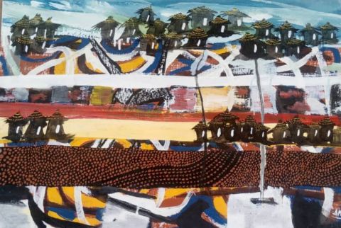 Mon beau village  - Peinture - Dieudonne