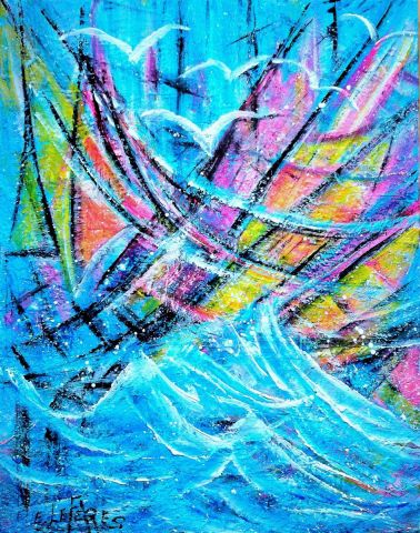 LE CHANT DES VAGUES - Peinture - Edwige lefevre