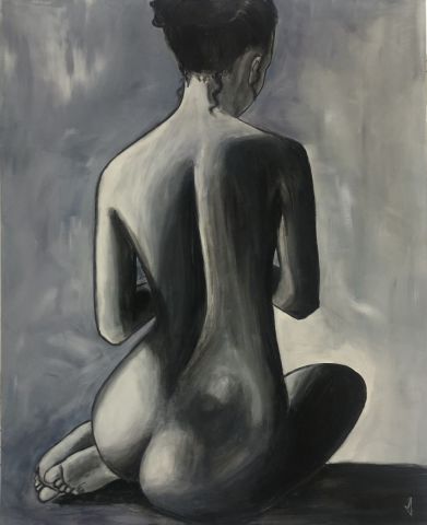 nu en noir et blanc - Peinture - valerie jouve nu en noir et blanc - Peinture - valerie jouve